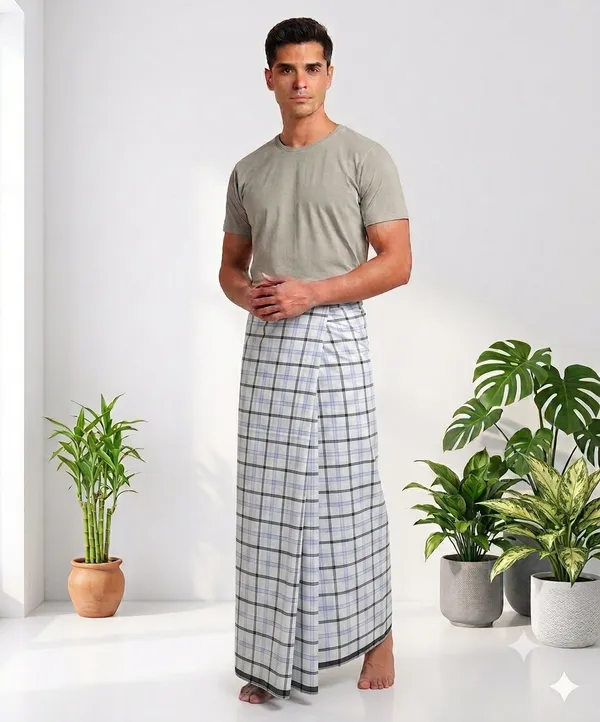 100%_pure_cotton_checkered__lungi_for_men_2.10_meter_