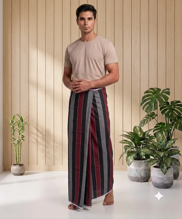 100%_pure_cotton_horizontal_lines_lungi_for_men_2.10_meter