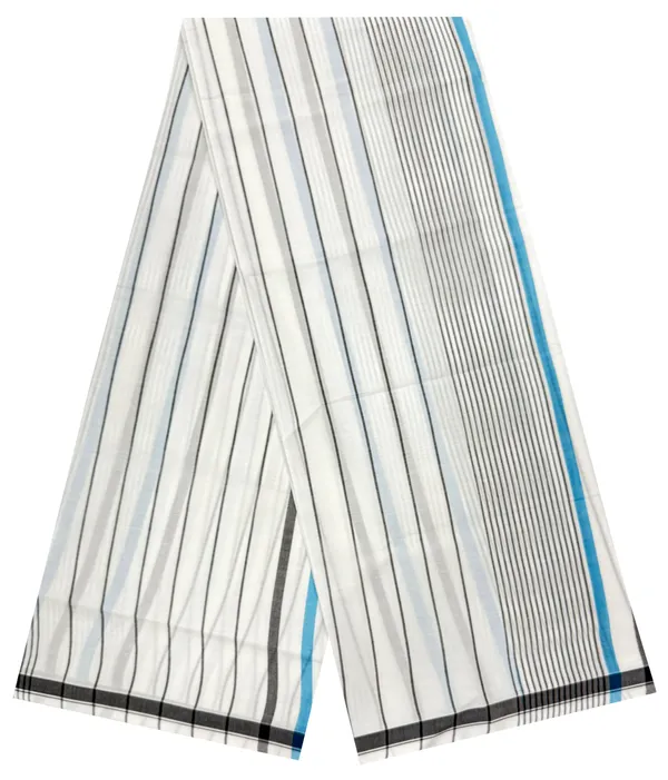 100%_pure_cotton_white_color_vertical_lines_design_lungi_for_men