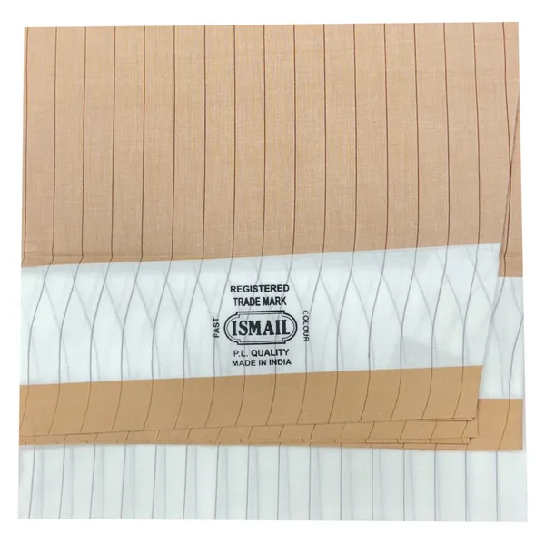Ismail_men's_pure_cotton_beige_with_milk_white_stripes_lungi_2.10_meter