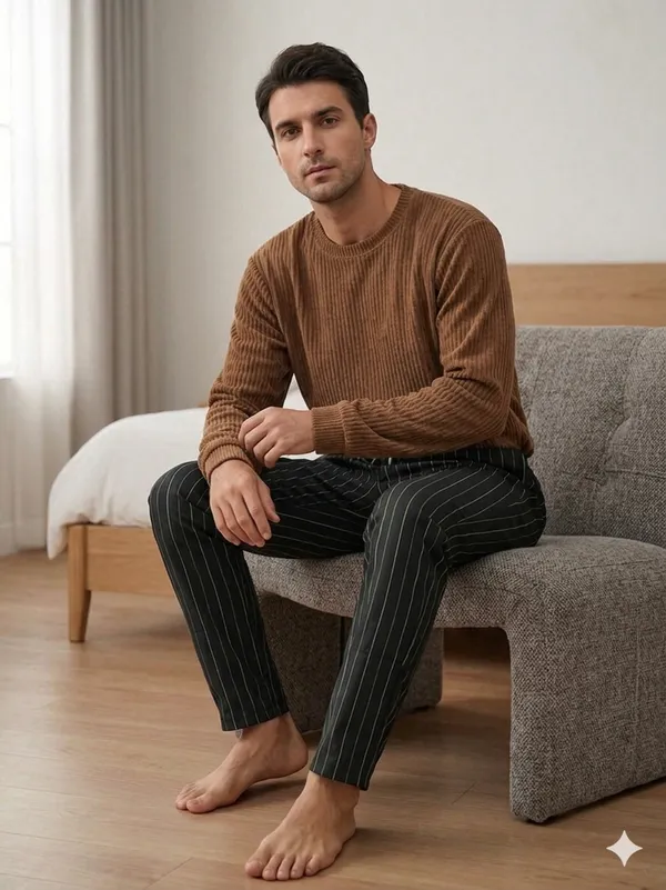 Ismail_men's_black_stripes_cotton_pyjama_for_men