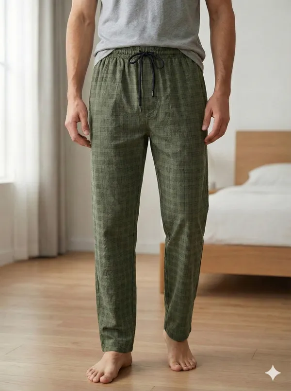 Ismail_Men's_Cotton_Green_Check_Cotton_Pyjama