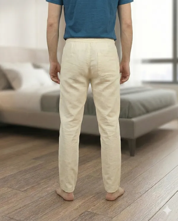 Ismail_Men's_Cotton_Full_Elastic_(Light_Cream)_Color_Pyjama
