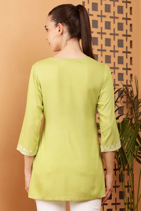RIYA_OLIVE_EMBROIDERED_SHORT_KURTI