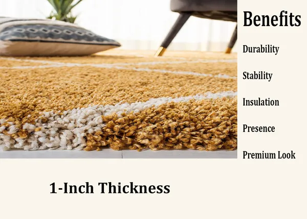 Gold__3x5_Feet_Woolen_Shaggy_Carpet_?_Soft_&_Plush_Area_Rug