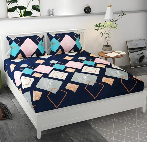 Snowdrop_Blue-Rectangle_Warm_Fitted_Bedsheet_for_Winter_(Size_72_x_78_x_10)