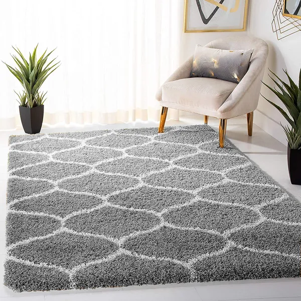 Silver_3x5_Feet_Woolen_Shaggy_Carpet_?_Soft_&_Plush_Area_Rug