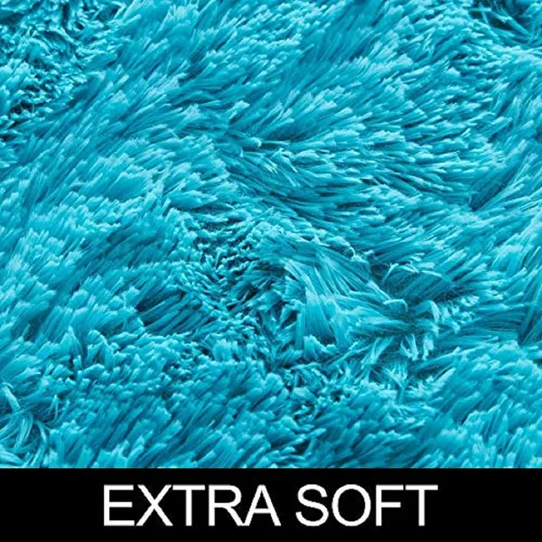 Polyester_Turquoise_blue_Round_Fluffy_Rug_Carpet