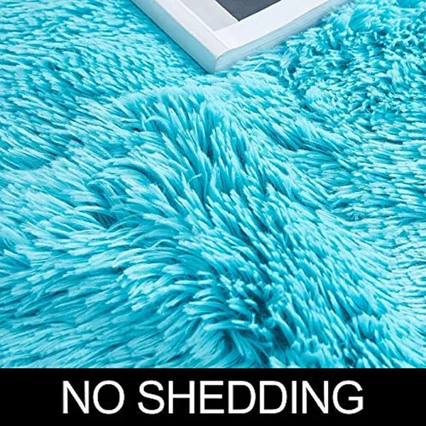Polyester_Turquoise_blue_Round_Fluffy_Rug_Carpet