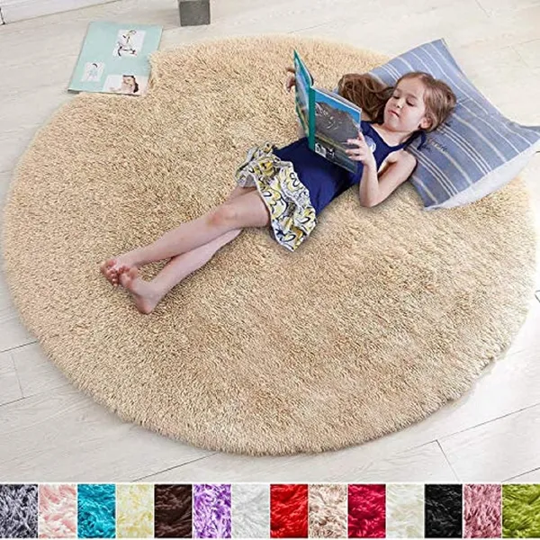 Polyester_Round_Fluffy_Circle_Plain_Shaggy_Beige_Throw_Carpet_for_Bedroom,_Kids_Room,_Nursery_Room