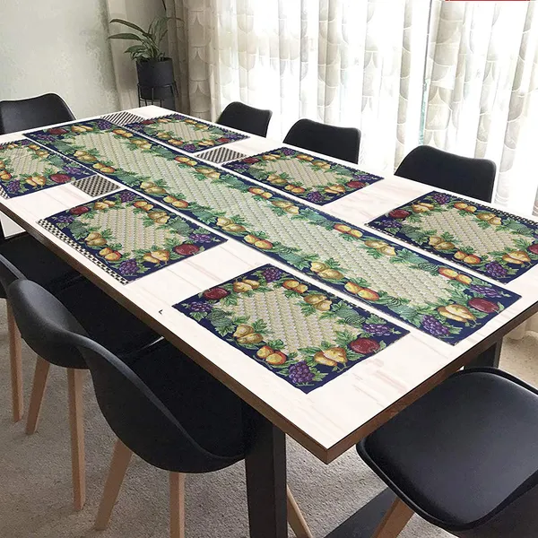 Jacquard_Cotton_Dining_Grapes_Table_Mats_with_Runner