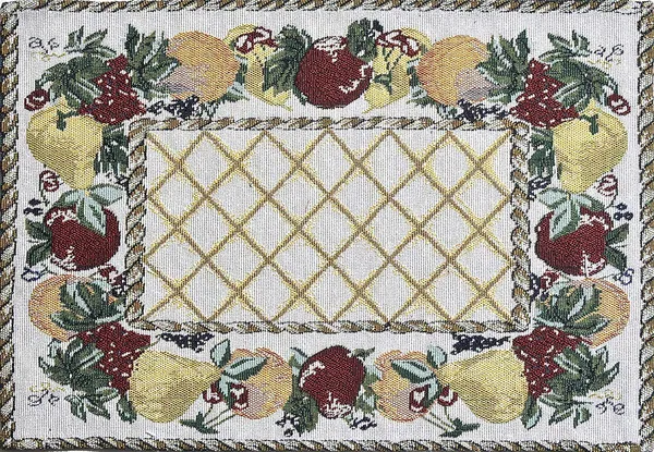 Jacquard_Cotton_Rectangular_Floral_Yellow_Dining_Table_Mats_with_Runner,_12.5"_x_19",_Set_of_7