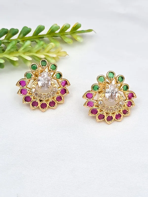 Gold-Plated_Multicolor_Stone_Earrings_Set