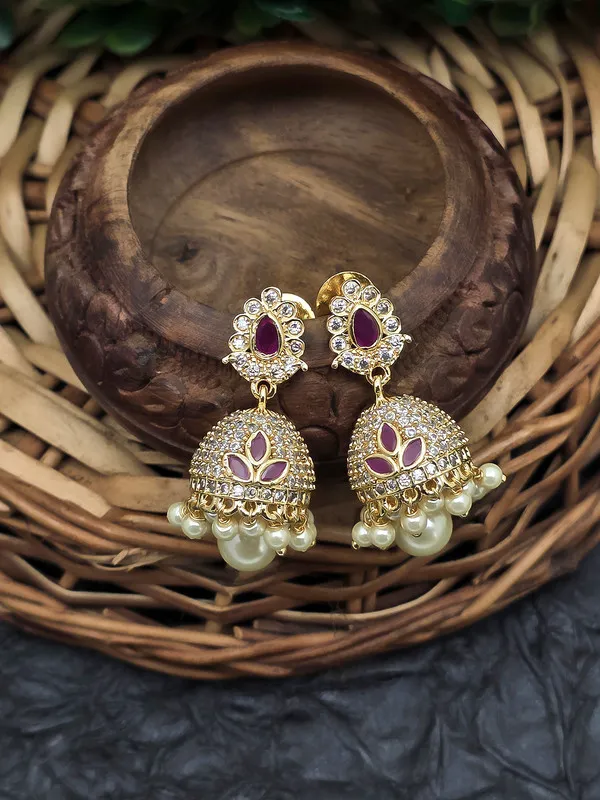Kundan_Pearl_Jhumka_Earrings