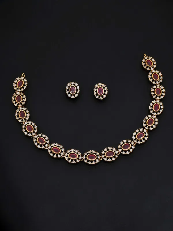 Gold_Red_Stone_Necklace_Set
