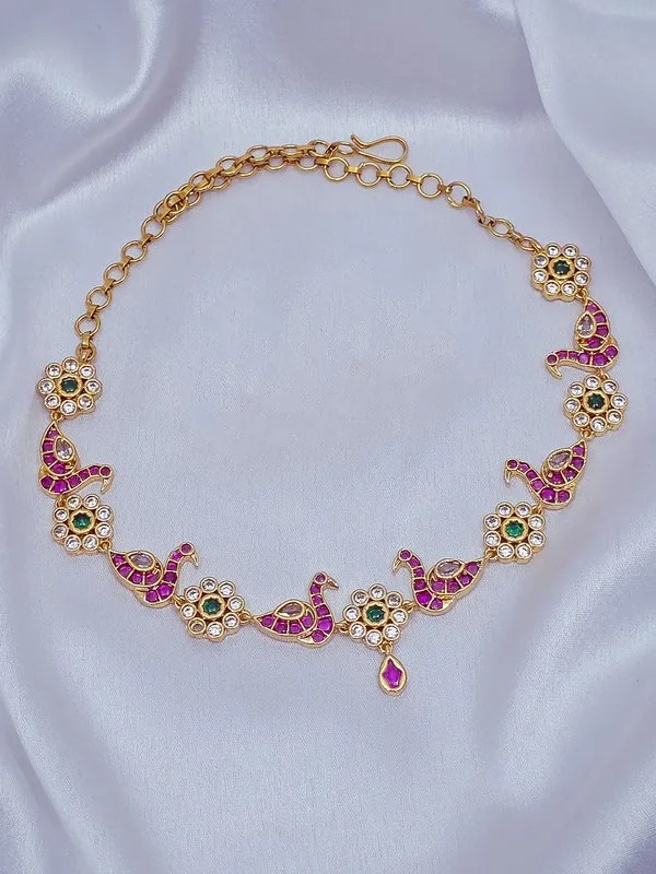 Gold_Plated_Pink_Purple_Necklace_Set