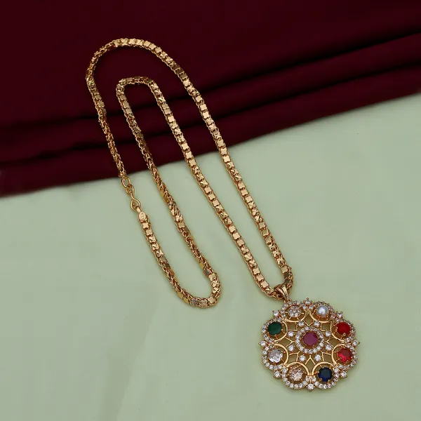Gold_Multi-Color_Round_Pendant_Necklace
