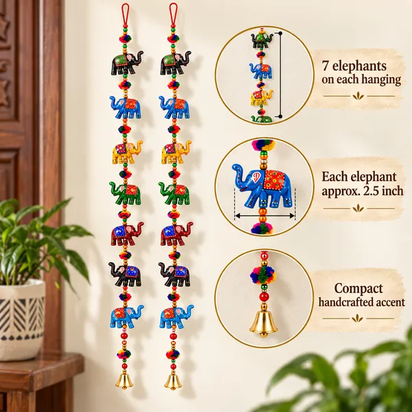 DreamKraft_Paper_Mache_Elephant_Door_Hangings,_Multicolour,_Set_of_2