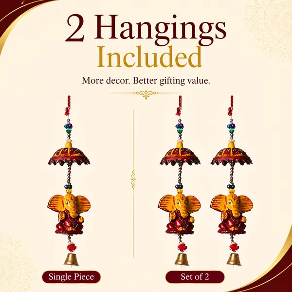 DreamKraft_Ganesha_Door_Hanging_Set_of_2,_Yellow,_Decorative_Canopy_and_Bell