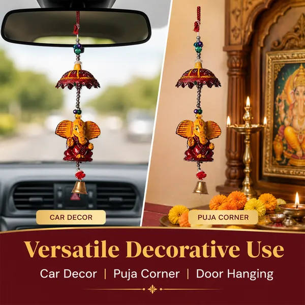 DreamKraft_Ganesha_Door_Hanging_Set_of_2,_Yellow,_Decorative_Canopy_and_Bell