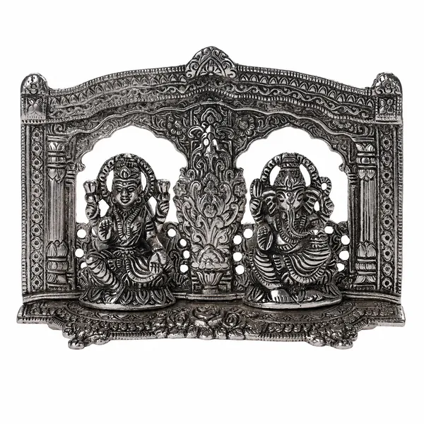 White_Metal_Silver_Color_Laxmi_Ganesh_Temple
