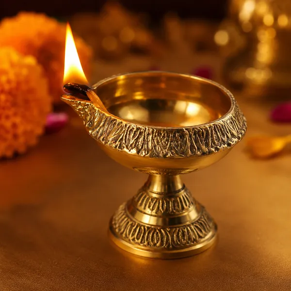 DreamKraft_Brass_Pedestal_Diya_Pair,_Gold,_6_cm