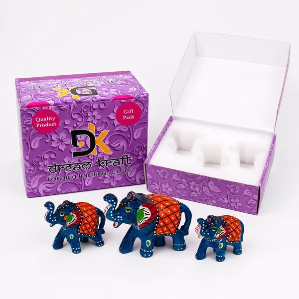 Paper_Mache_Elephant_Showpiece_(Set_of_3,_Blue)