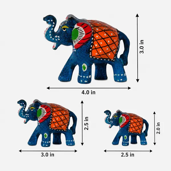 Paper_Mache_Elephant_Showpiece_(Set_of_3,_Blue)
