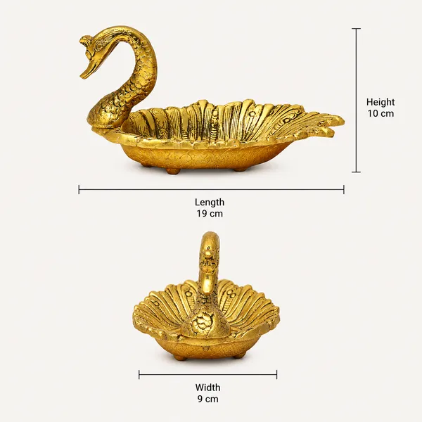 White_Metal_Duck_Shaped_Solid_Dry_Fruit_Tray_(Gold)