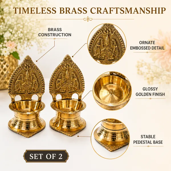 DreamKraft_Brass_Oil_Lamp_Diya_Set_of_2,_Golden_Pooja_Deepak,_3.5_Inch