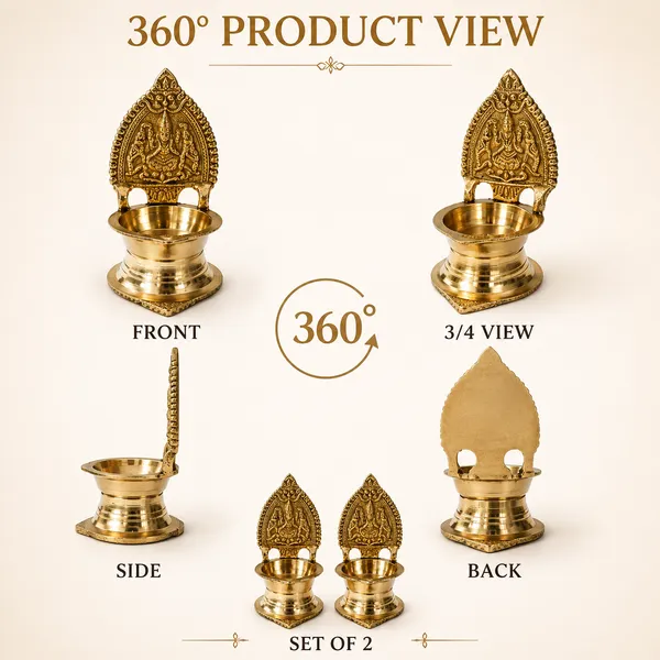 DreamKraft_Brass_Oil_Lamp_Diya_Set_of_2,_Golden_Pooja_Deepak,_3.5_Inch