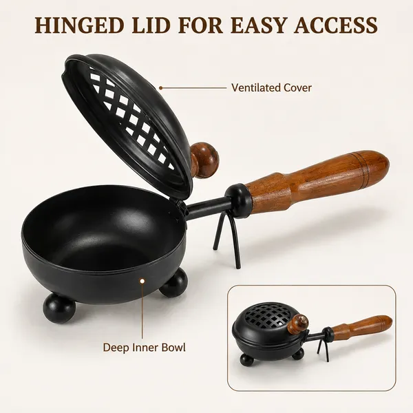 DreamKraft_Charcoal_Incense_Burner_with_Wooden_Handle,_3.25_Inch