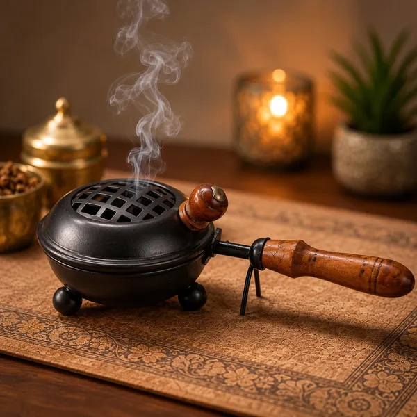 DreamKraft_Charcoal_Incense_Burner_with_Wooden_Handle,_3.25_Inch