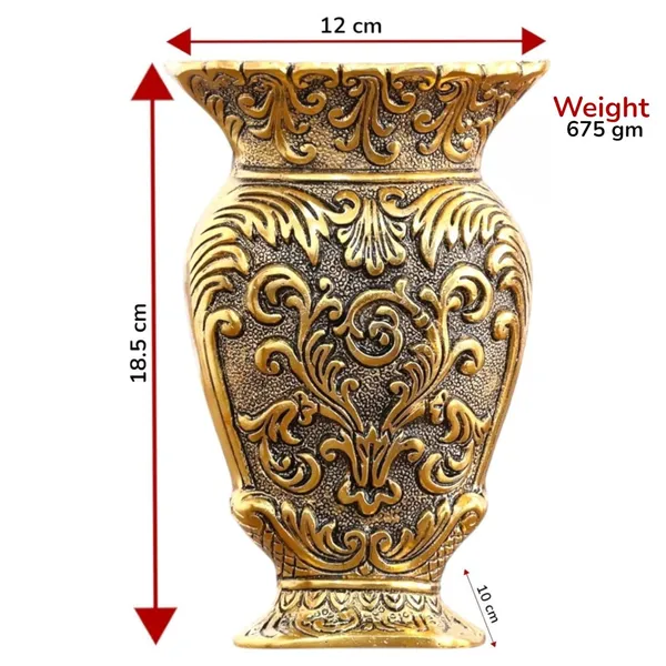 DreamKraft_Decorative_Metal_Vase_Antique_Gold_Finish_Baroque_Floral_Pattern_Traditional_Ornate_Design