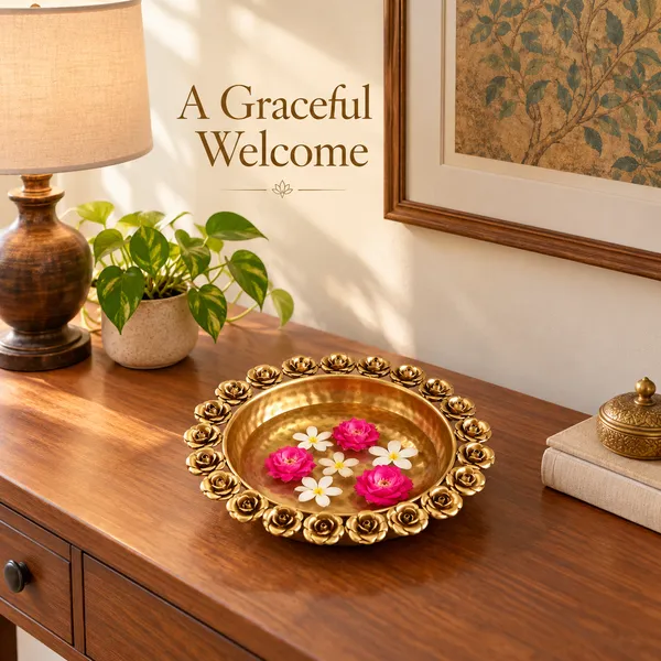 DreamKraft_Metal_Rose_Urli_Decorative_Bowl,_Gold