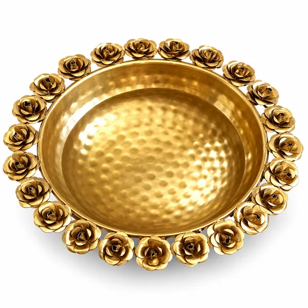 DreamKraft_Metal_Rose_Urli_Decorative_Bowl,_Gold