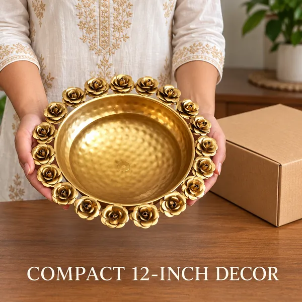 DreamKraft_Metal_Rose_Urli_Decorative_Bowl,_Gold