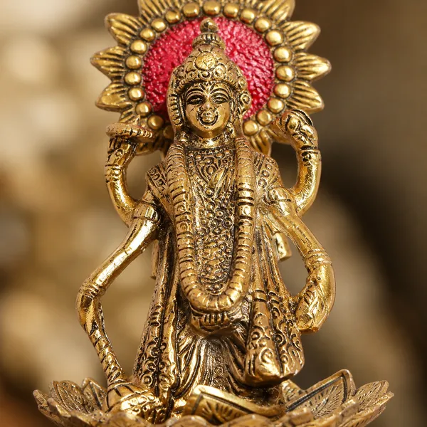 DreamKraft_Vishnu_Narayan_Metal_Idol_on_Lotus,_19_cm_Height