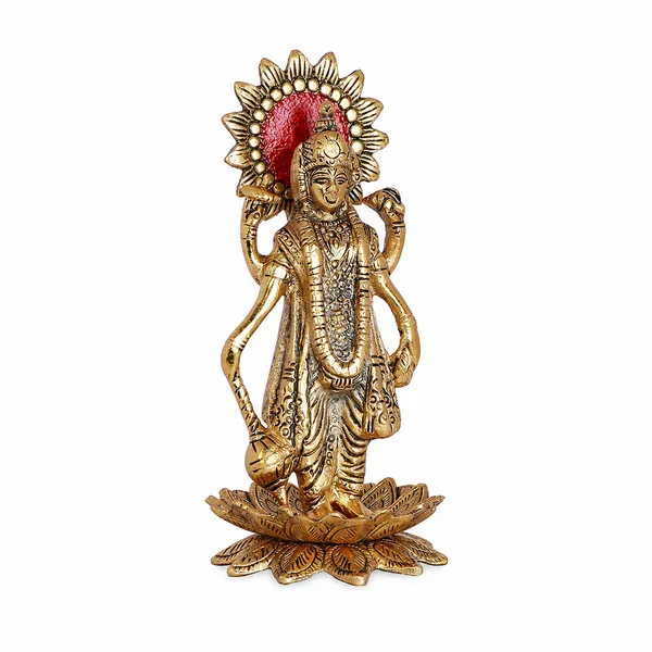DreamKraft_Vishnu_Narayan_Metal_Idol_on_Lotus,_19_cm_Height
