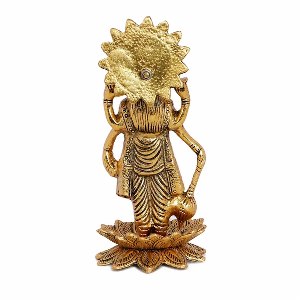 DreamKraft_Vishnu_Narayan_Metal_Idol_on_Lotus,_19_cm_Height