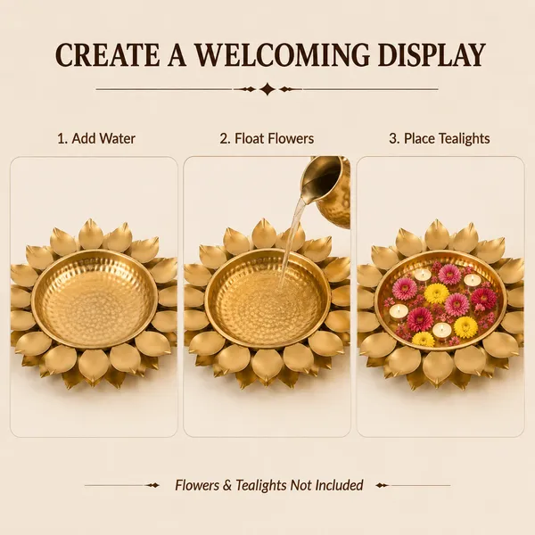 DreamKraft_Iron_Lotus_Urli_Bowl,_Gold,_30_cm