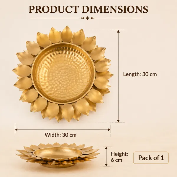 DreamKraft_Iron_Lotus_Urli_Bowl,_Gold,_30_cm
