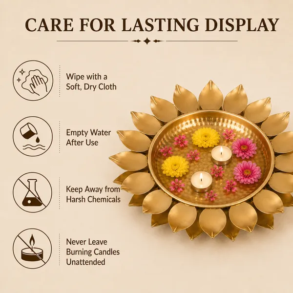 DreamKraft_Iron_Lotus_Urli_Bowl,_Gold,_30_cm