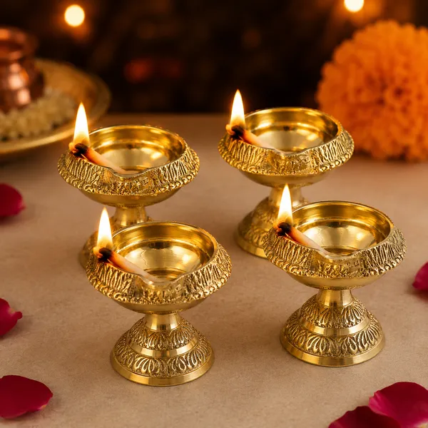 Puja_Home_Decor_Brass_Diwali_Kuber_Deepak_on_Stand_Diya_Oil_Lamp_(Set_of_4)