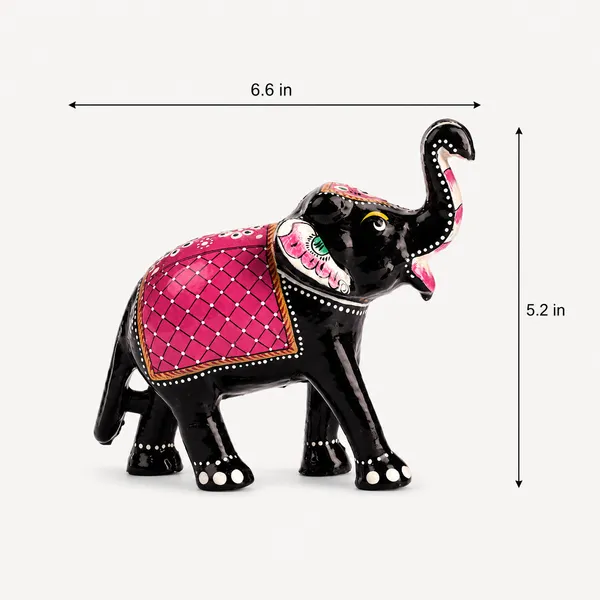 DreamKraft_Paper_Mache_Elephant_Figurine,_Red