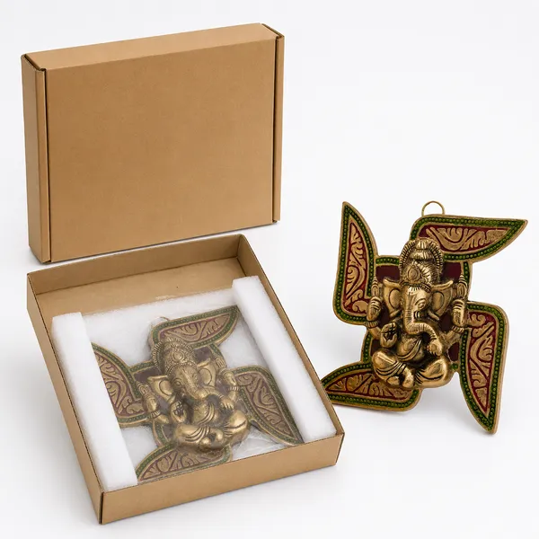 Leaf_Ganesh_Wall_Hanging_with_Meena_Kari_Work_for_Home_Dv???vO?cor(17X17X2_cm)