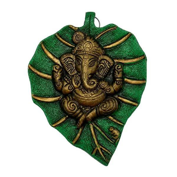 White_Metal_Leaf_Ganesh_Main_Door_Hanging_for_Home_Decor_(Medium,_Green)