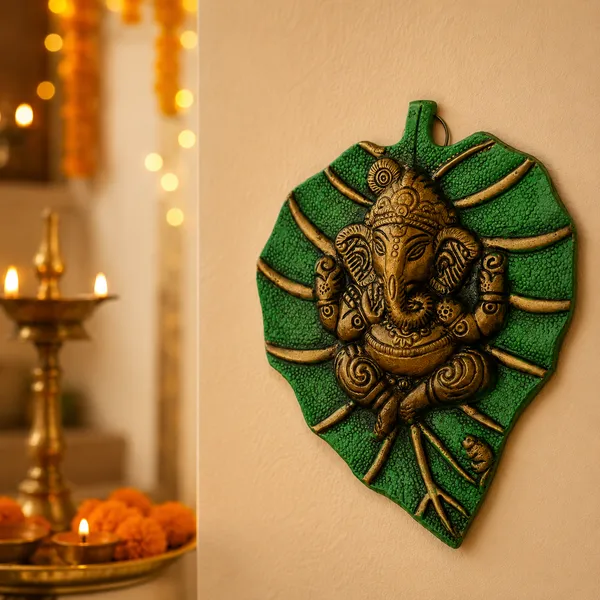 White_Metal_Leaf_Ganesh_Main_Door_Hanging_for_Home_Decor_(Medium,_Green)