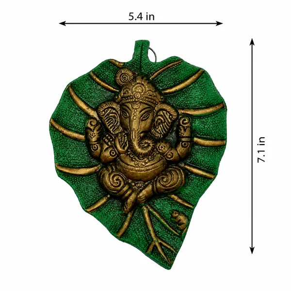White_Metal_Leaf_Ganesh_Main_Door_Hanging_for_Home_Decor_(Medium,_Green)