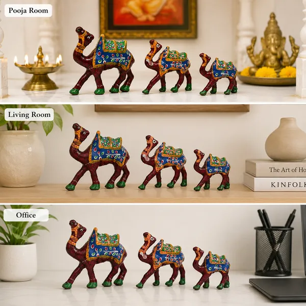 Paper_Mache_Handcrafted_Set_of_3_Camel_Showpiece_for_Home_Decor_and_Gift_Purpose-Red